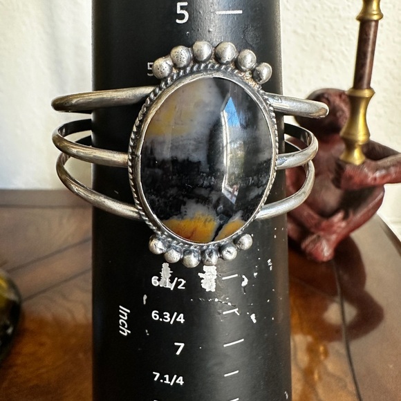 Navajo Southwest Cuff Bracelet 6.25 Sterling Petrified Wood GEM‎ Old Pawn 32.4 g - Picture 12 of 12